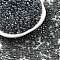 Glass Seed Beads, Trans. Colours Lustered, Round, Gray, 3mm, Hole: 1mm, about 10000pcs/pound