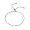 Brass Box Chains Slider Bracelet Makings, with Crystal Rhinestone Chains Tab, Platinum, 9-7/8 inch(25.2cm), Hole: 1.8mm