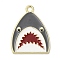 Alloy Pendants, Shark, Gray, 28x21.5x1.5mm, Hole: 2.5mm