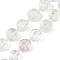 Natural Quartz Crystal Beads Strands, Rock Crystal Beads, Flat Round, 11~12x5~6mm, Hole: 0.8mm, about 30pcs/strand, 15.55''(39.5cm)