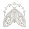 Non-Tarnish 201 Stainless Steel Pendants, Etched Metal Embellishments, Moth Charm, Stainless Steel Color, 37.5x33x0.2mm, Hole: 1.2mm
