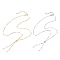 2Pcs 2 Colors 304 Stainless Steel Flat Bar Link Chain Necklace Making, with Brass Slider Beads, Golden & Stainless Steel Color, 20.63 inch(52.4cm), 1pc/color