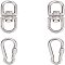 304 Stainless Steel Double Eye Swivel Clasps, Swivel Snap Hook & Rock Climbing Carabiners, Key Clasps, Stainless Steel Color, 85x35x17.5mm/80.5x40x7.5mm, 4pcs/set