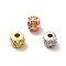 Rack Plating Brass Micro Pave Cubic Zirconia Beads, Long-Lasting Plated, Lead Free & Cadmium Free, Column with Clover, Mixed Color, 4x3.5mm, Hole: 1.2mm