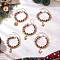 5Pcs 5 Styles Christmas Alloy Enamel Multi-strand Bracelets for Women, with Glass Pearl Round Beads and Zinc Alloy Lobster Claw Clasps, Mixed Color, 7-1/2 inch(19.1~19.2cm), 1pc/style