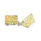 Transparent Glass Beads, Hand Drawn Beads, with Enamel, Triangle with Wave Pattern, Yellow, 9.5x12x9mm, Hole: 1.2mm