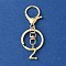 Alloy Initial Letter Charm Keychains, with Alloy Clasp, Golden, Letter Z, 8.5cm