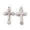 Non-Tarnish 304 Stainless Steel Pendants, Crucifix Cross Charm, Stainless Steel Color, 30x18x2.5mm, Hole: 1.5mm