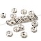Brass Grade A Rhinestone Spacer Beads, Cadmium Free & Lead Free, Straight Flange, Rondelle, Silver, Crystal, 6mm, Hole: 1mm