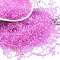 Transparent Colours Glass Seed Beads, Round Hole, AB Color Plated, Cylinder, Orchid, 1.6x1.3mm, Hole: 0.8mm, about 60000pcs/pound