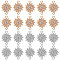 40Pcs 2 Styles Alloy Crystal Rhinestone Connector Charms, Sunflower Links, Platinum & Light Gold, 15~15.5x21~21.5x2mm, Hole: 1.8mm, 20pcs/style