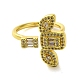 Латунь с кольцами из кубического циркония RJEW-B057-04G-03-2