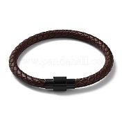 Кожаный плетеный браслет на круглом шнуре BJEW-F460-02EB