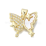 Латунные микропаве прозрачные подвески с фианитом KK-V010-14G