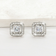 Серьги-клипсы из латуни со стразами SZ0570