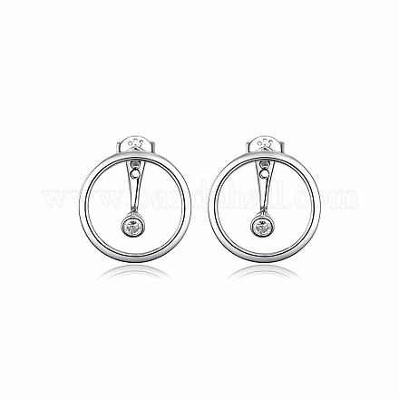 Серебряные серьги-гвоздики в форме круга s925 JC0236-1