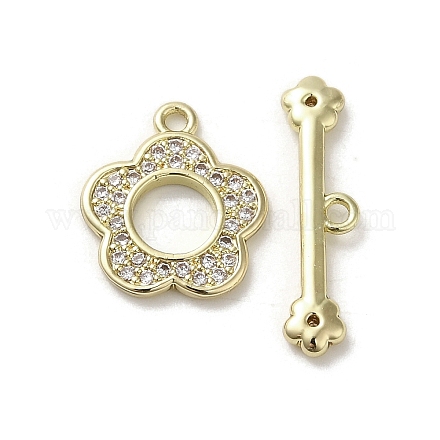 Латунные застежки с цирконами KK-C048-04B-G-1