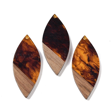 Большие подвески из смолы и дерева WOOD-F015-12C-1