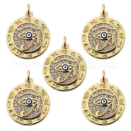 5 шт. Латунные подвески с микропаве ZIRC-SZ0003-07-1