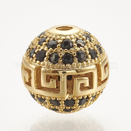 Латунные микро проложить кубического циркония бусы ZIRC-S061-54G-1
