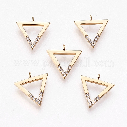 Латунные микро проложить кубического циркония подвески X-ZIRC-Q014-044G-1