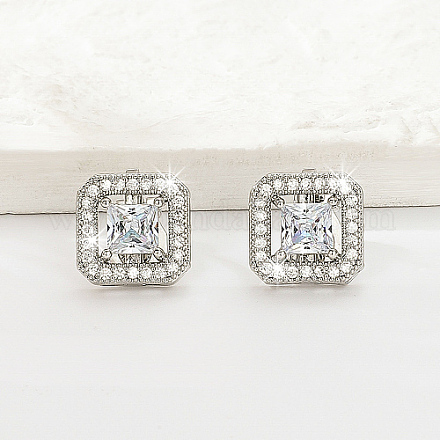 Серьги-клипсы из латуни со стразами SZ0570-1
