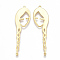 Brass Links connectors, Girl, Nickel Free, Real 18K Gold Plated, 53x15.5x1mm, Hole: 1mm