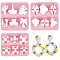GORGECRAFT 3 Styles Clay Cutters Polymer Clay Earring Cutter Sets Cutting Dies Jewelry Making Templates Plastic Heart Plant Flower Leaves Stencils Modeling Tools for Earrings Jewelry Making
