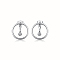S925 Silver Circle Stud Earrings Fashionable Minimalist High-end Feel, Silver, 18x18mm