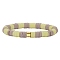 Polymer Clay Heishi Surfer Stretch Bracelet with 304 Stainless Steel Beaded, Preppy Bracelet, Pale Goldenrod, Inner Diameter: 2 inch(5.2cm)