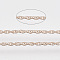 Soldered Brass Coated Iron Rope Chains, with Spool, Rose Gold, 2x1.4x0.3mm, about 39.37 Feet(12m)/roll
