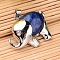 Natural Lapis Lazuli Pendants, Dyed & Heated, with Platinum Tone Brass Findings, Elephant, 29x38x10mm, Hole: 5x3.5mm