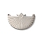 Non-Tarnish Bohemian Style 304 Stainless Steel Pendant, Half Round, Stainless Steel Color, 15.5x25x1mm, Hole: 1.4mm