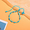 Cross Nylon Cord Braided Bead Bracelets, Rosary Cord Bracelets for Couple Friends, Deep Sky Blue, 6-1/4~11-3/4 inch(16~30cm)