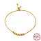 925 Sterling Silver Box Chains Slider Bracelets, with Polygon Beaded, Real 18K Gold Plated, 8-5/8 inch(22cm)