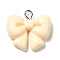 Opaque Resin Pendants, with Platinum Plated Iron Loops, Bowknot, 19.5x20.5x6.5mm, Hole: 2.5mm