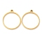 304 Stainless Steel Open Back Bezel Flat Round Pendants, For DIY UV Resin, Epoxy Resin, Pressed Flower Jewelry, Real 18K Gold Plated, 28x25x3mm, Hole: 2.2mm, Inner Diameter: 22.8mm