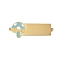 304 Stainless Steel Sky Blue Enamel Connector Charms, Mushroom Links, Golden, 30x11x1mm, Hole: 1.2mm