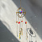 Crystal Glass Sun Catcher Pendant, Rainbow Maker, DIY Garden & Home Decoration, Cone, Golden, 405mm
