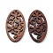 Walnut Wood Laser Cut Pendants, Hollow Charms, Undyed, Oval, 40x21.5x2.4mm, Hole: 1.6mm
