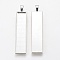 Alloy Big Pendant Cabochon Settings, Plain Edge Bezel Cups, Rectangle, Silver Color Plated, Tray: 50x10mm, 60.5x13x2.7mm, Hole: 3.5x5.5mm