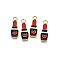 Alloy Pendants, Makeup Pendants, with Enamel, Lipstick, Light Gold, Black, 20.5x7x2mm, Hole: 2mm
