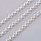 Iron Rolo Chains, Belcher Chain, Unwelded, Lead Free, Silver Color Plated, with Spool, Size: Chain: about 2.5mm in diameter, 1mm thick, about 328.08 Feet(100m)/roll