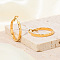 Stylish Stainless Steel Heart Hoop Earrings, Real 18K Gold Plated