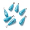 Synthetic Howlite Pendants, with Platinum Brass Findings, Teardrop, Dyed, 26.5~29x10mm, Hole: 2.5~3.5x4~6mm