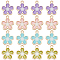 40Pcs Alloy Enamel Pendants, Golden, Flower Charm, Mixed Color, 17x15x1.5mm, Hole: 1.8mm