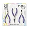 Steel Pliers Set, with Plastic Handles, including Side Cutter Pliers, Round Nose Plier, Needle Nose Wire Cutter Plier, Midnight Blue, 113~126x48~52x6~10mm, 3pcs/set