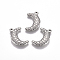 Tarnish Resistant 304 Stainless Steel Pendants, Textured, Moon, Stainless Steel Color, 23.5x14.5x3mm, Hole: 1.8mm