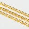 Iron Twisted Chains Curb Chains, Unwelded, with Spool, Golden, Link: 3x5mm, 0.8mm thick, about 328.08 Feet(100m)/roll