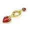 Strawberry Brass Micro Pave Clear Cubic Zirconia Spring Gate Rings, with Enamel, Long-Lasting Plated, Lead Free & Cadmium Free, Rack Plating, Real 18K Gold Plated, 67mm